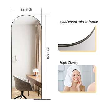 HARRITPURE Arched Full Length Mirror - 65"x22" Stylish Decor