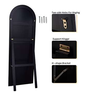 HARRITPURE Arched Full Length Mirror - 65"x22" Stylish Decor