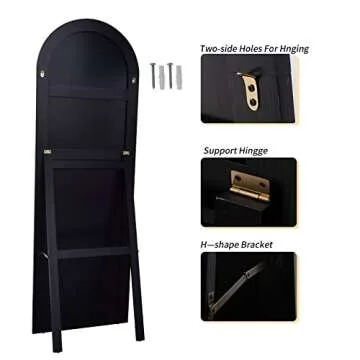 HARRITPURE Arched Full Length Mirror - 65"x22" Stylish Decor