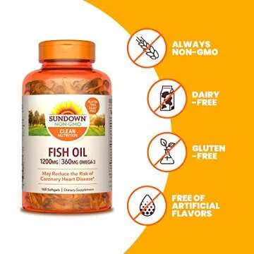 Sundown Fish Oil 1200 mg, Omega-3 Dietary Supplement, Supports Heart Health, 100 Softgels (Packaging May Vary)