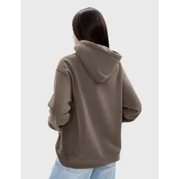 PUMIEY Hoodies for Women Essentials Hoodie Sweatshirt Long Sleeve Tops Fall Fashion Outfits 2024，Simply Taupe，Medium