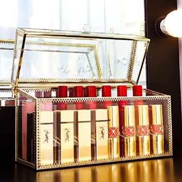 Elegant Gold Lipstick Organizer for Makeup Lovers