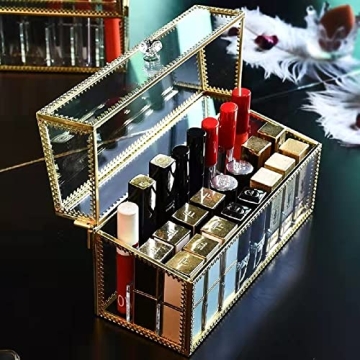Elegant Gold Lipstick Organizer for Makeup Lovers