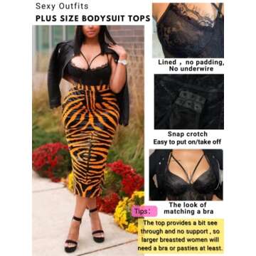 Kaei&Shi Plus Size Eyelash Lace Bodysuit for Intimate Moments