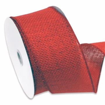 Morex Ribbon 1252.60/10-194 Burlap 2.5" X 10 YD Jute Wired Ribbon, Rose Red, Arts & Crafts Burlap Ro...