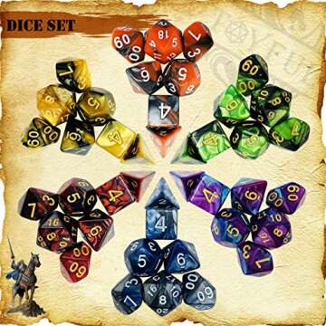 TOYFUL DND Dice Set with Dragon Tower and Pouches