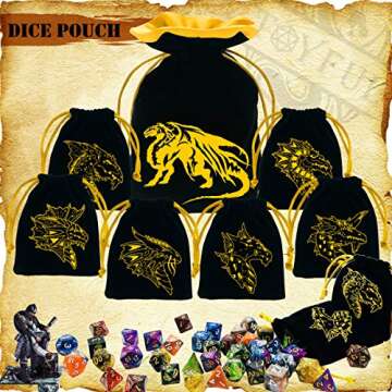 TOYFUL DND Dice Set with Dragon Tower and Pouches