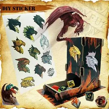 TOYFUL DND Dice Set with Dragon Tower and Pouches