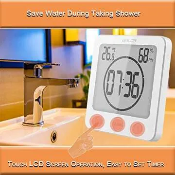 Waterproof Timer Shower Clock Digital Humidity Monitor