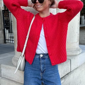 SeeLuNa Chunky Knit Cardigan Sweater for Women