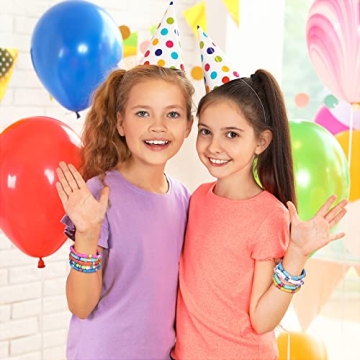 Jadive 48 Pcs Preppy Heishi Bracelet Set for All Ages