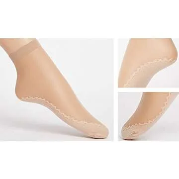 AOUBAS Women's 10 Pairs Silky Thin Nylon Short Ankle Socks