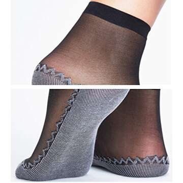 AOUBAS Women's 10 Pairs Silky Thin Nylon Short Ankle Socks