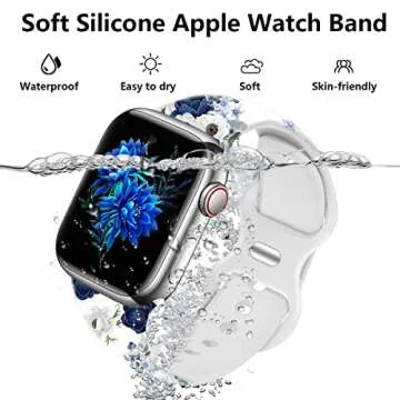 Chinber Blue Rose Apple Watch Band, Trendy & Durable Strap