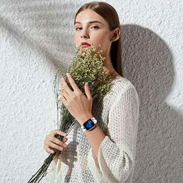 Chinber Blue Rose Apple Watch Band, Trendy & Durable Strap