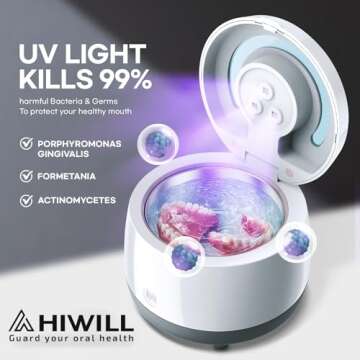 Retainer Cleaning Machine - 43kHz Ultra Sonic Clean Pod for Denture Mouth Guard Aligner Dental Trays...