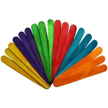 Colored Jumbo Craft Sticks - Versatile 6 Inch Wood Craft Sticks (Pack of 100)