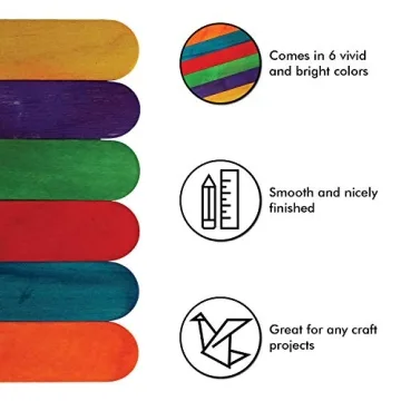 Colored Jumbo Craft Sticks - Perfect for Creative Projects