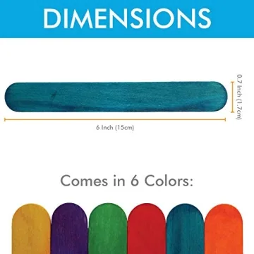 Colored Jumbo Craft Sticks - Perfect for Creative Projects
