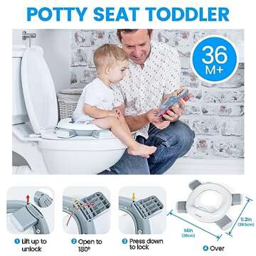 Orzbow Portable Potty Training Toilet for Boys and Girls with Storage Bag - Foldable Travel Potty Ch...