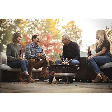 Camp Chef Ponderosa Fire Pit - Portable & Propane Campfire Fire Pit with Lava Rock - Comes with Lid ...