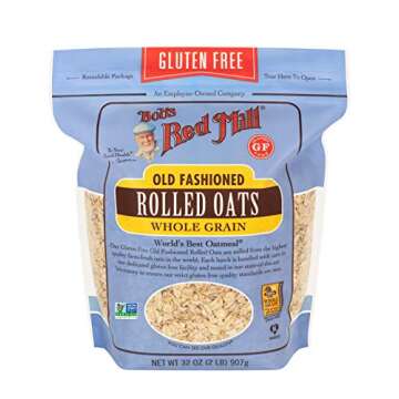 Bob's Red Mill Gluten Free Old Fashioned Rolled Oats, 32oz (Pack of 4) - Non GMO, Whole Grain, Vegan...