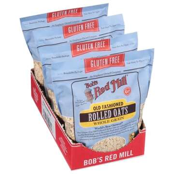 Bob's Red Mill Gluten Free Old Fashioned Rolled Oats, 32oz (Pack of 4) - Non GMO, Whole Grain, Vegan, Kosher