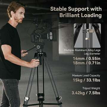 SmallRig AD-80 Tripod - Heavy-Duty Video Equipment