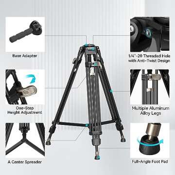 SmallRig AD-80 Tripod - Heavy-Duty Video Equipment