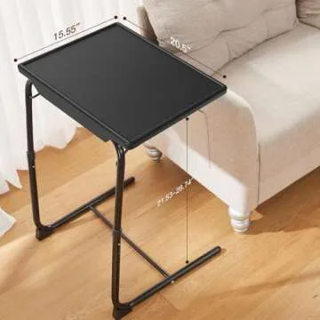 Adjustable TV Tray Table - Height & Angle for Comfort