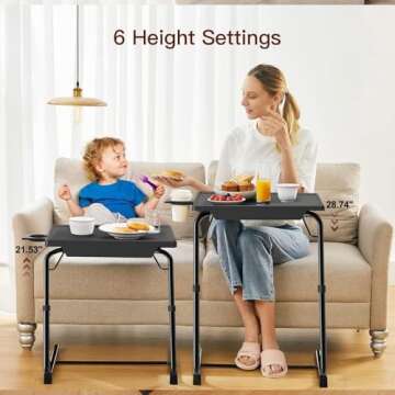 Adjustable TV Tray Table - Height & Angle for Comfort