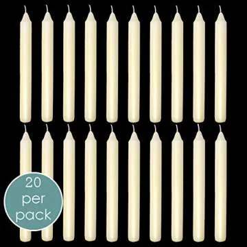 7 Inch Ivory Taper Candles 6 Hour Burning Candle Decorate Your Dinner Wedding Table Dripless and Smokeless Candle Unscented Fits Most candlesticks -20 Pack Household Candles