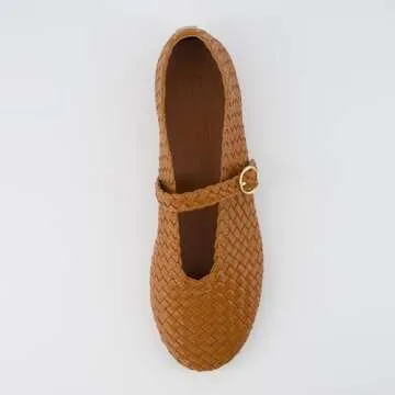 CUSHIONAIRE Women's Woven Mary Jane Flat with Comfort