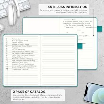 Regolden-Book Dotted Journal Dot Grid Journals A5, Thick Paper Dotted Hardcover Notebooks for School/College/Work/Office/Business, 176 Pages 8.5x5.5 (Teal)