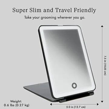 Vanity Planet Mini Pose LED Travel Mirror - Onyx Black