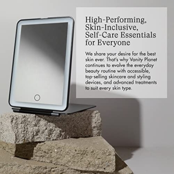 Vanity Planet Mini Pose LED Travel Mirror - Onyx Black