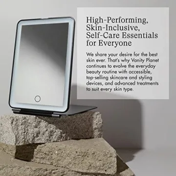 Vanity Planet Mini Pose LED Travel Mirror - Onyx Black