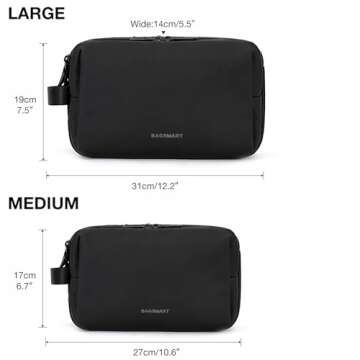BAGSMART Toiletry Bag for Men, Travel Toiletry Organizer Dopp Kit Water-resistant Shaving Bag for To...