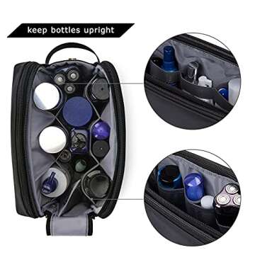 BAGSMART Toiletry Bag for Men, Travel Toiletry Organizer Dopp Kit Water-resistant Shaving Bag for Toiletries Accessories, Door Room Essentials,Black-large
