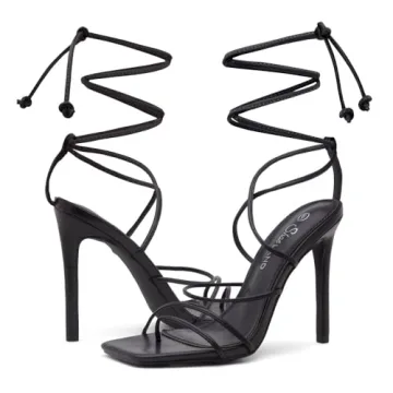 Shoe Land SL-Finely Women's Trendy Lace Up Heels