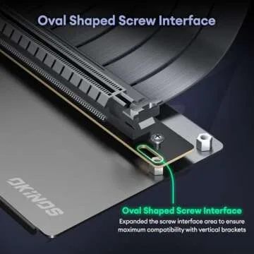 Okinos, PCI-E 4.0 Riser Cable, Compatible with RTX4090, RTX4080, RX7900XTX, PCIe 4.0 x16 High Speed Flexible Extender Card Extension Port 90 Degree Adapter, 300mm Black