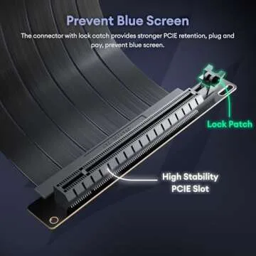 Okinos, PCI-E 4.0 Riser Cable, Compatible with RTX4090, RTX4080, RX7900XTX, PCIe 4.0 x16 High Speed Flexible Extender Card Extension Port 90 Degree Adapter, 300mm Black