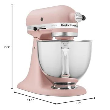 KitchenAid Artisan 5 Quart Tilt Head Mixer in Feather Pink