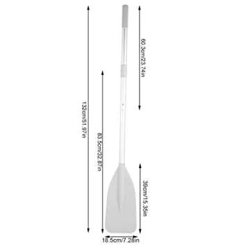 Keenso 2Pcs Inflatable Dinghy Oars, Silver Dinghy Paddle Boat Durable Paddles Plastic for Boat Canoe Water Marine Sports Rowing