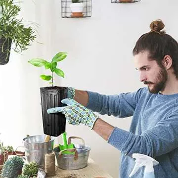 RunNico 50pcs Plastic Deep Plant Nursery Pots,11.8”Tall Tree Pots,Black Deep Seedling Container Pots with Drainage Holes for Indoor Outdoor Gardening (4.72" Wx11.8 H)