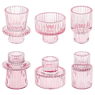 NEOEGOR Taper Candle Holders - Elegant Set of 6