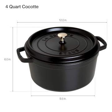 STAUB Dutch Oven 4-qt Round Cocotte Made in France