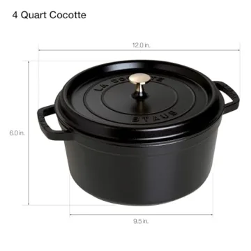 STAUB Dutch Oven 4-qt Round Cocotte Made in France