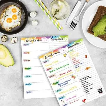Weekly Meal Planner with Grocery List - 52 Weeks