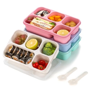 TurtingAs Eco-Friendly 4 Pack Bento Box for Meal Prep